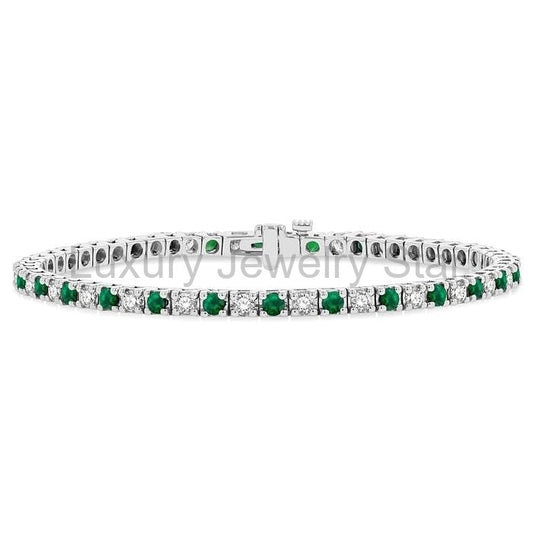 Alternate Gemstone & Diamond Tennis Bracelet