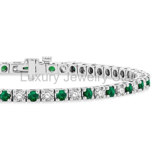Alternate Gemstone & Diamond Tennis Bracelet