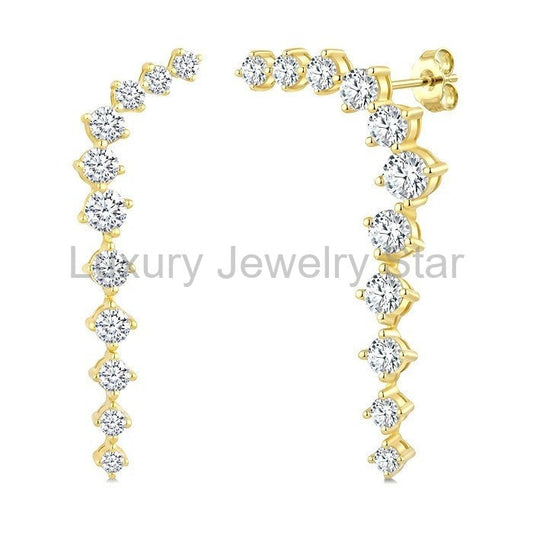 Asymmetrical Diamond Fashion Earrings