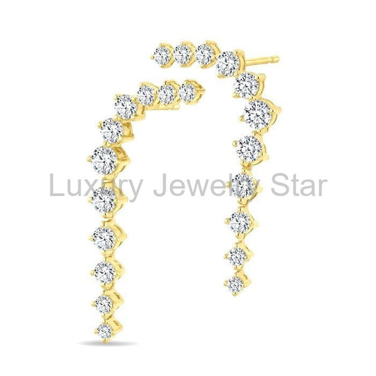 Asymmetrical Diamond Fashion Earrings - image 2