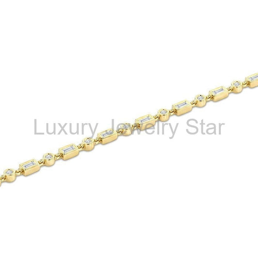 Baguette Bezel Diamond Fashion Bracelet