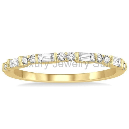 Baguette Diamond Wedding Band - image 2
