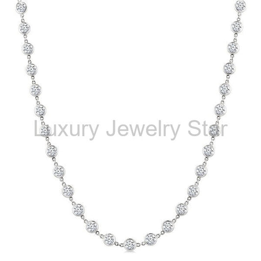 Bezel Set Diamond Station Necklace