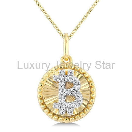 Bitcoin Fluted Diamond Fashion Pendant