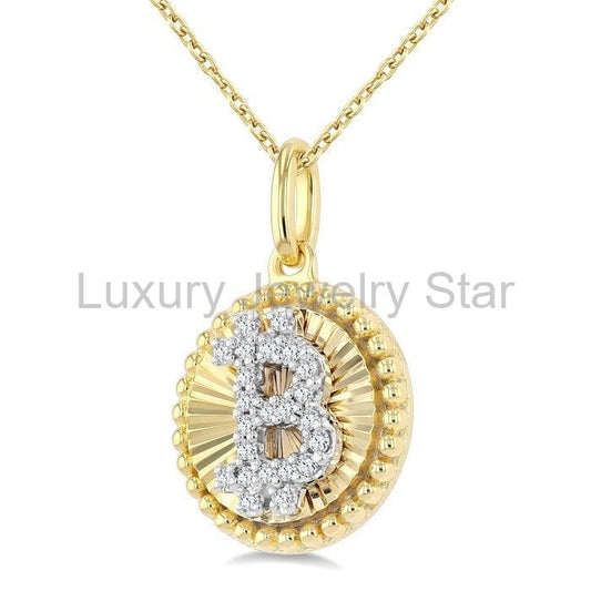 Bitcoin Fluted Diamond Fashion Pendant