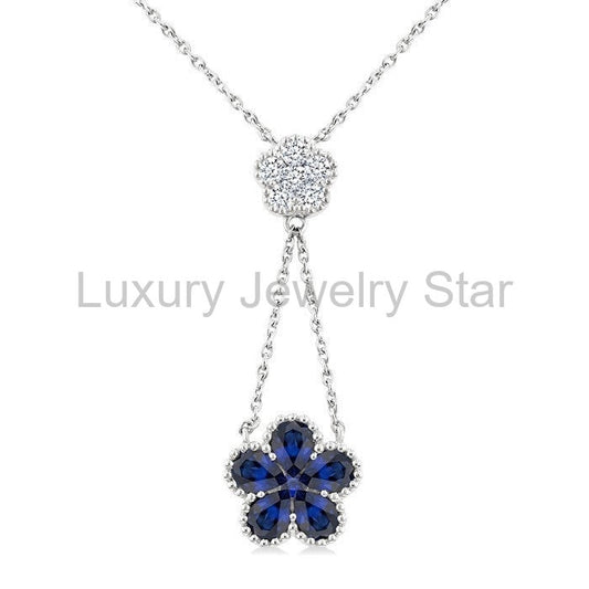 Blossom Pear Shape Gemstone & Diamond Necklace