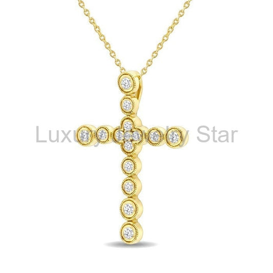 Bubble Cross Diamond Fashion Pendant