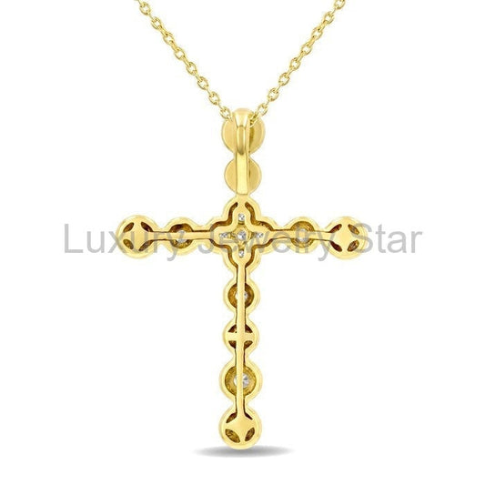 Bubble Cross Diamond Fashion Pendant
