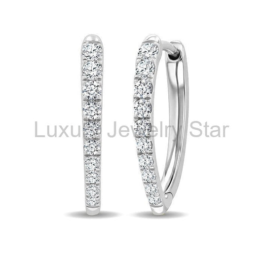 Chevron Diamond Fashion Hoop Earrings