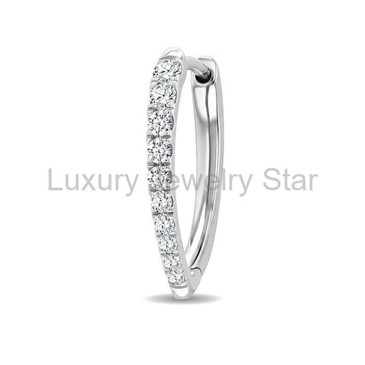Chevron Diamond Fashion Hoop Earrings - image 2