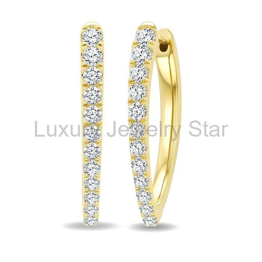 Chevron Diamond Fashion Hoop Earrings