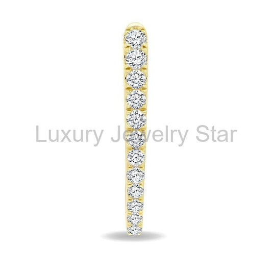 Chevron Diamond Fashion Hoop Earrings - image 2