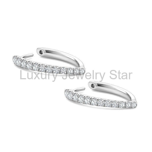 Chevron Diamond Fashion Hoop Earrings
