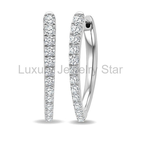 Chevron Diamond Fashion Hoop Earrings