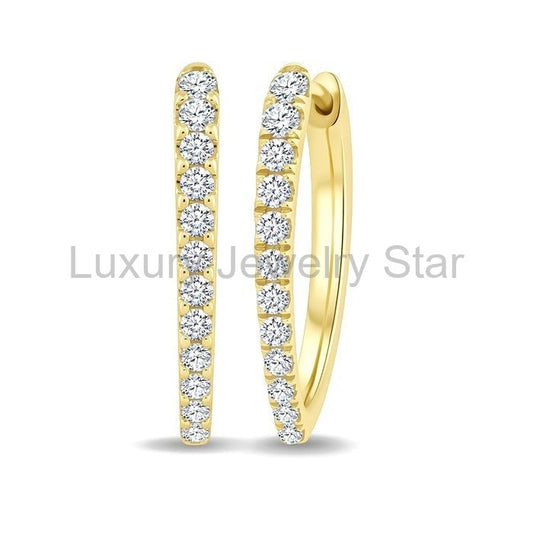 Chevron Diamond Fashion Hoop Earrings
