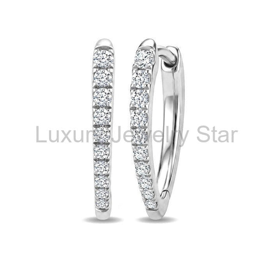 Chevron Diamond Fashion Hoop Earrings
