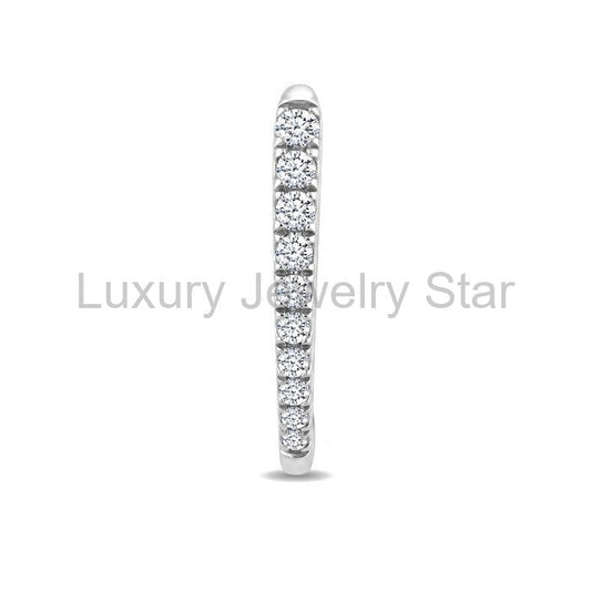 Chevron Diamond Fashion Hoop Earrings - image 2