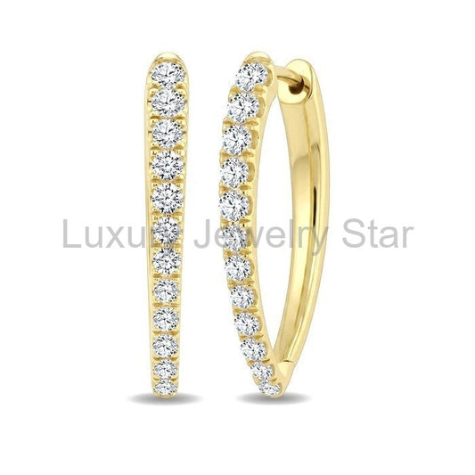 Chevron Diamond Fashion Hoop Earrings