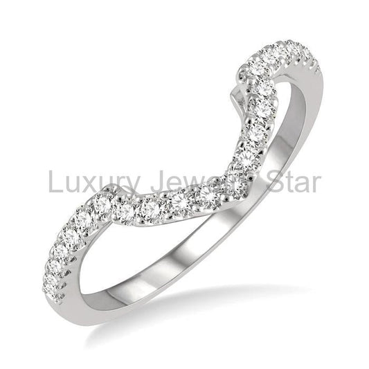 Chevron Diamond Wedding Band