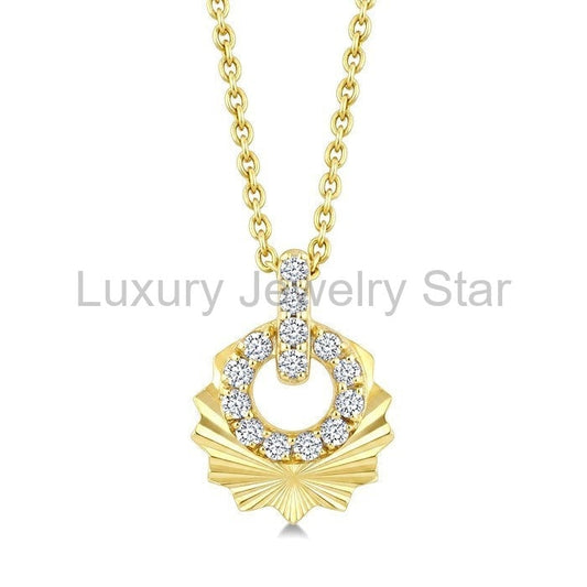 Circle Fluted Diamond Fashion Pendant
