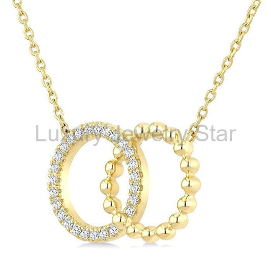 Circle Interlock Diamond Fashion Pendant