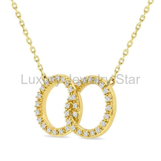 Circle Interlock Petite Diamond Fashion Pendant