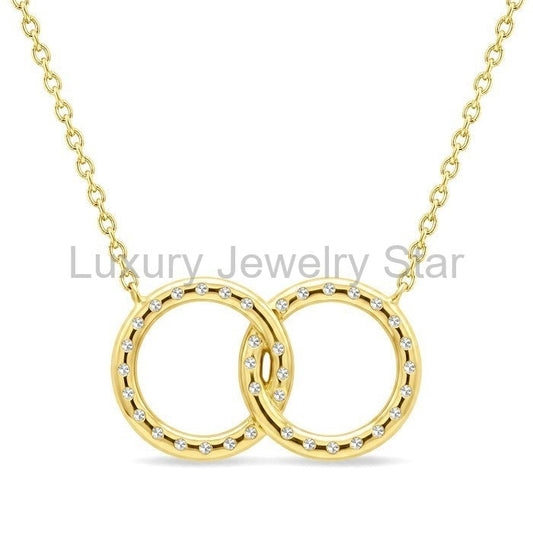Circle Interlock Petite Diamond Fashion Pendant