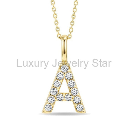 Classic 'A' Initial Diamond Pendant