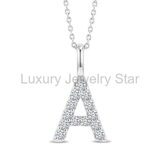 Classic 'A' Initial Diamond Pendant