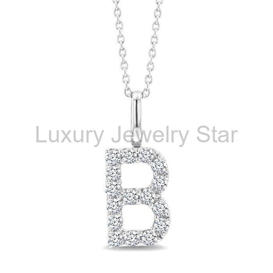 Classic 'B' Initial Diamond Pendant