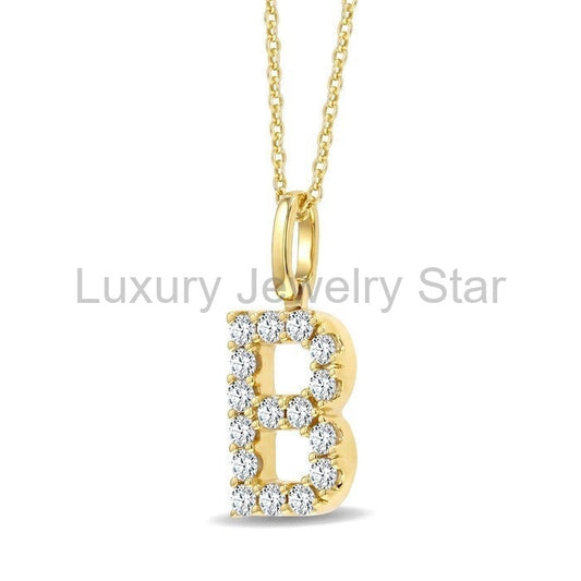 Classic 'B' Initial Diamond Pendant