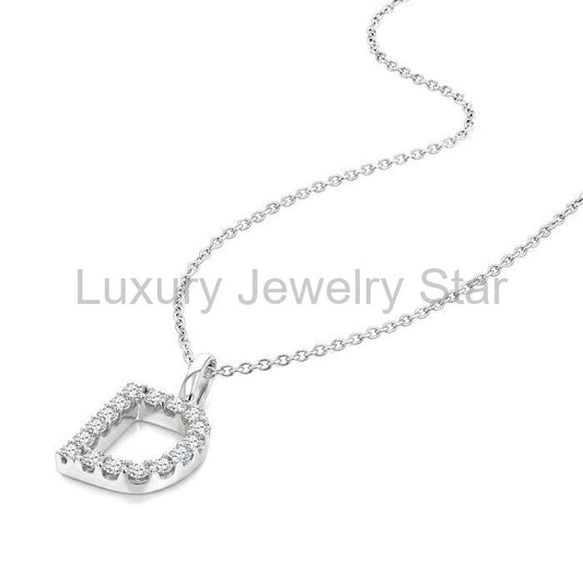 Classic 'D' Initial Diamond Pendant