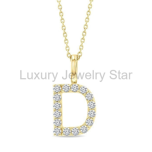 Classic 'D' Initial Diamond Pendant