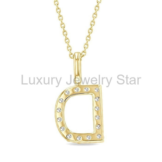 Classic 'D' Initial Diamond Pendant