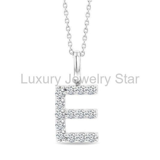 Classic 'E' Initial Diamond Pendant