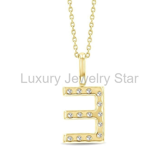 Classic 'E' Initial Diamond Pendant