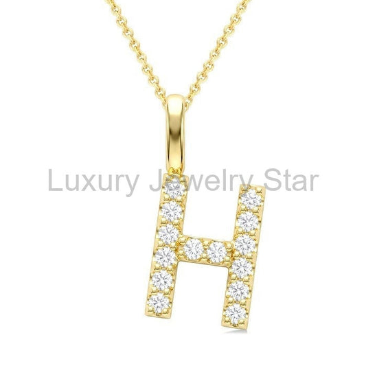 Classic 'H' Initial Diamond Pendant