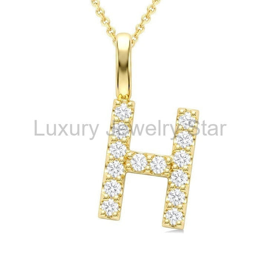 Classic 'H' Initial Diamond Pendant