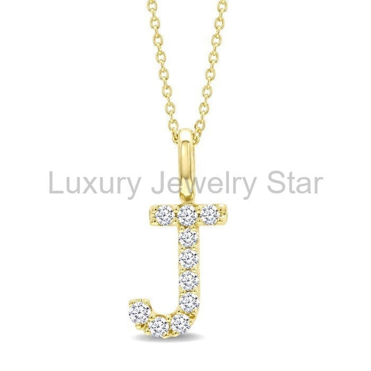 Classic 'J' Initial Diamond Pendant