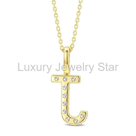 Classic 'J' Initial Diamond Pendant