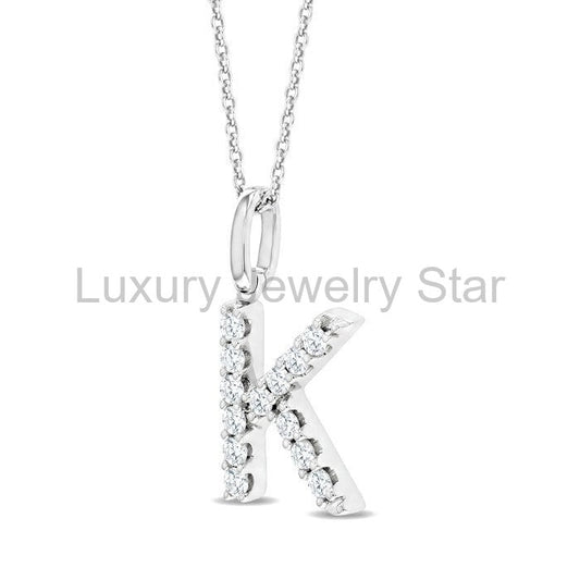 Classic 'K' Initial Diamond Pendant