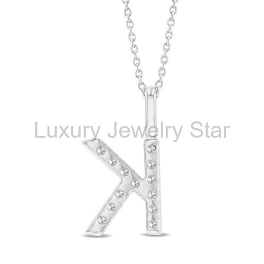 Classic 'K' Initial Diamond Pendant