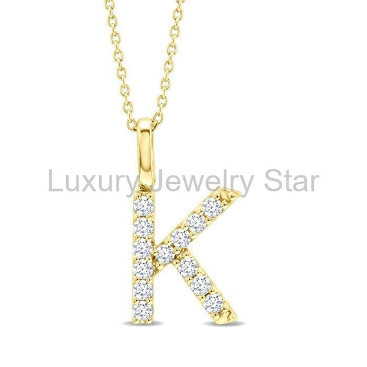 Classic 'K' Initial Diamond Pendant