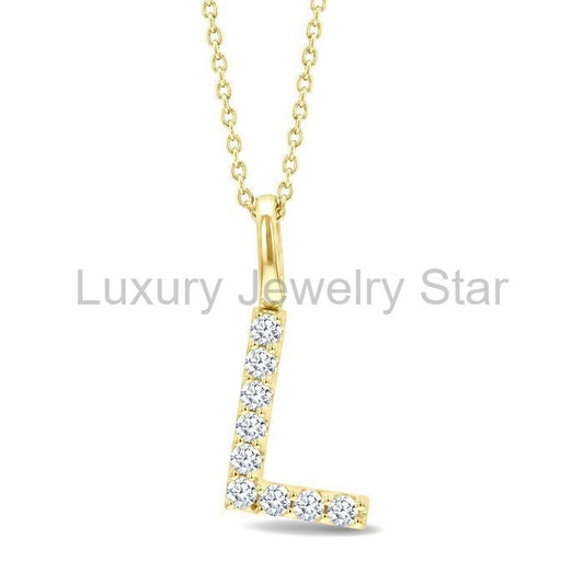 Classic 'L' Initial Diamond Pendant