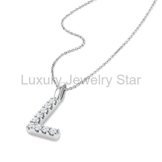 Classic 'L' Initial Diamond Pendant