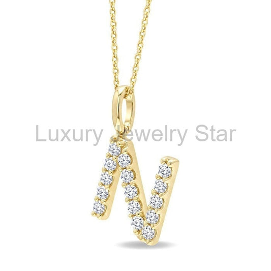 Classic 'N' Initial Diamond Pendant
