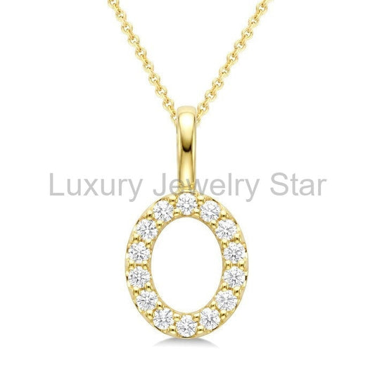 Classic 'O' Initial Diamond Pendant