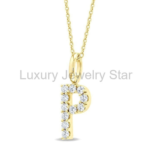 Classic 'P' Initial Diamond Pendant