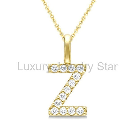 Classic 'Z' Initial Diamond Pendant