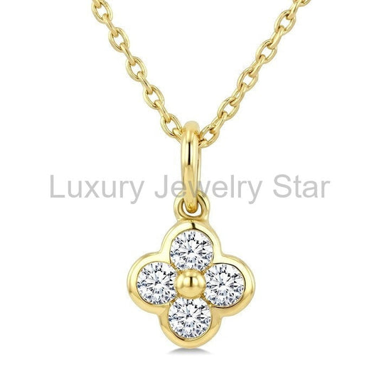 Clover Bezel Petite Diamond Fashion Pendant